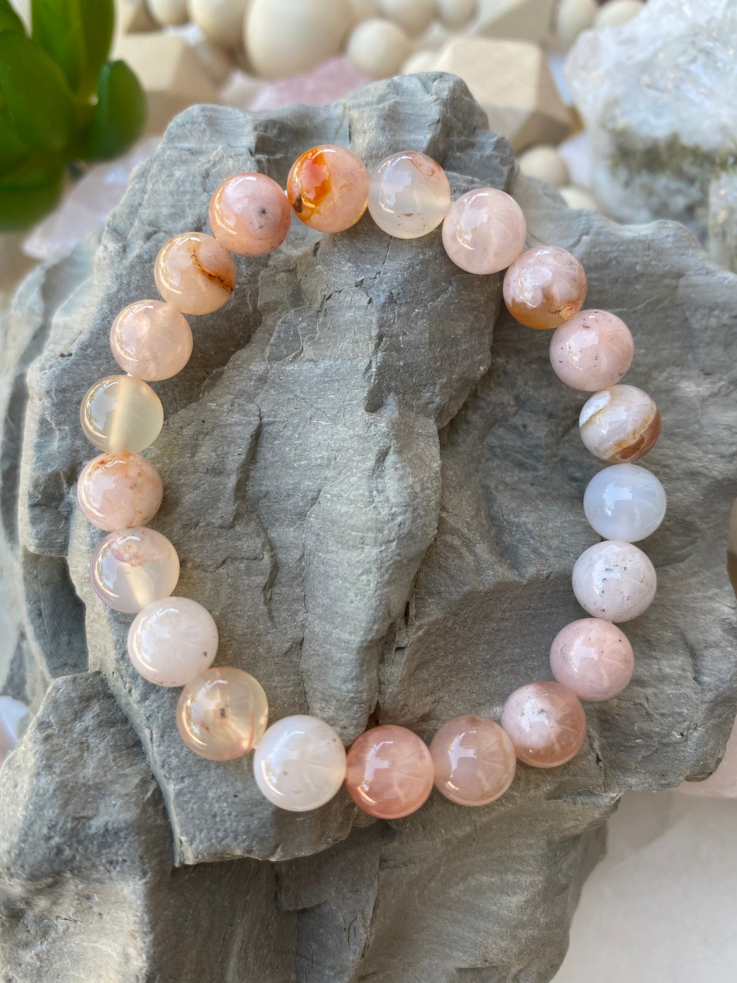 CHERRY BLOSSOM AGATE BRACELET