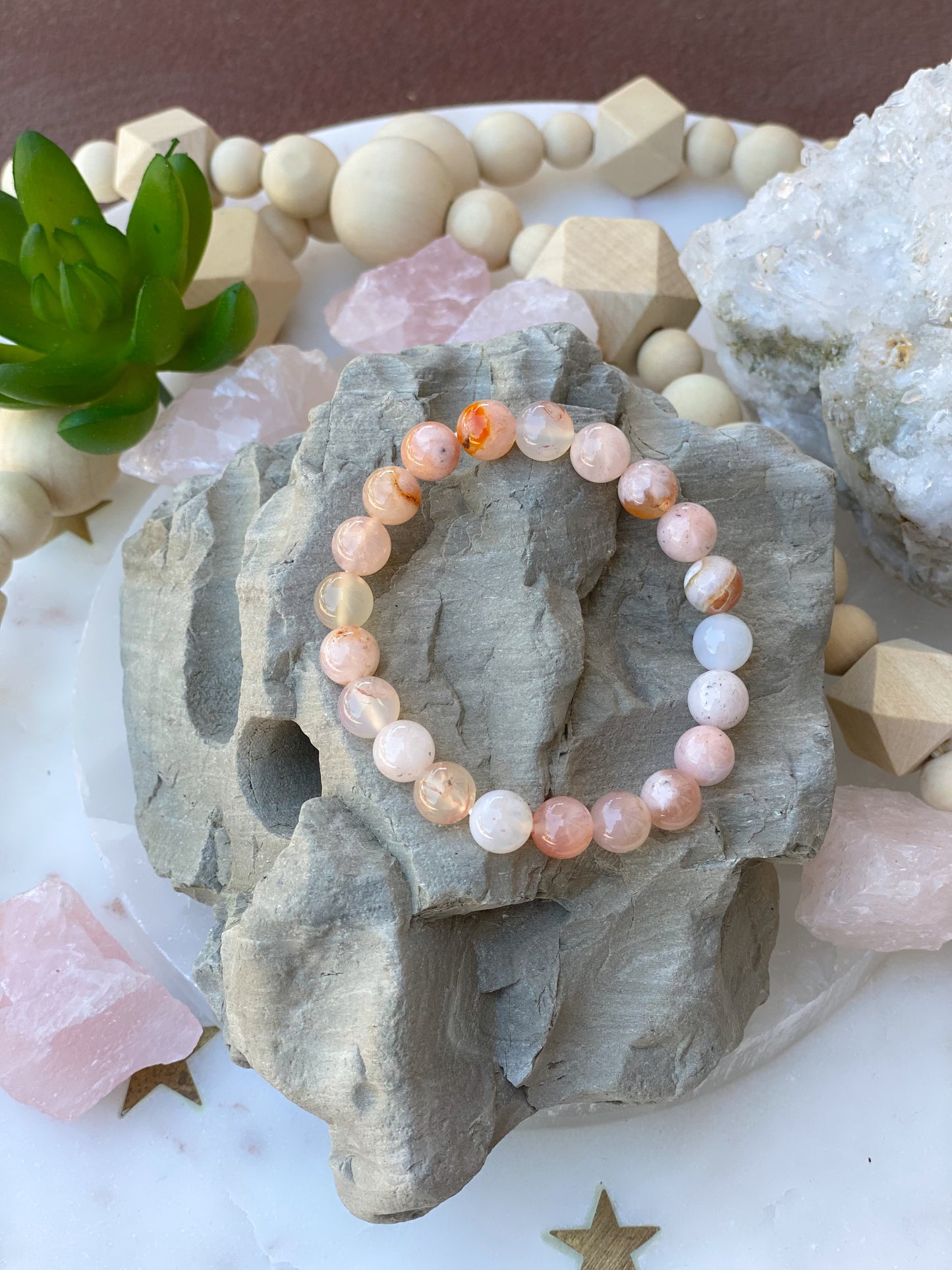 CHERRY BLOSSOM AGATE BRACELET