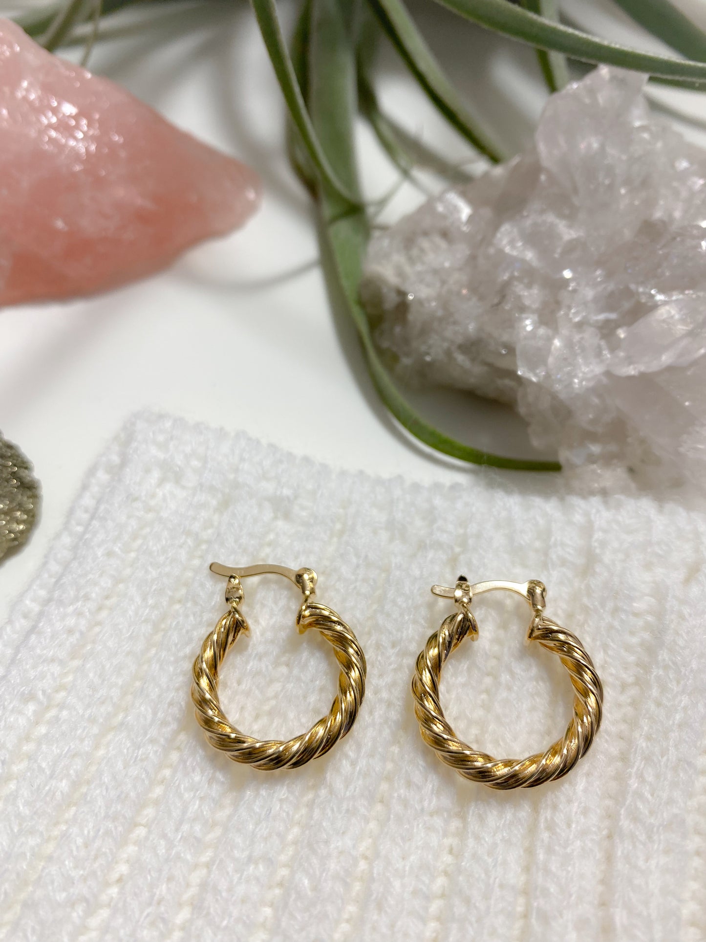 Twisted hoop earrings