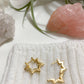 Star Shape Hoop Earrings Cubic Zirconia Detail