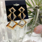 Triple Diamond shape Dangling earrings