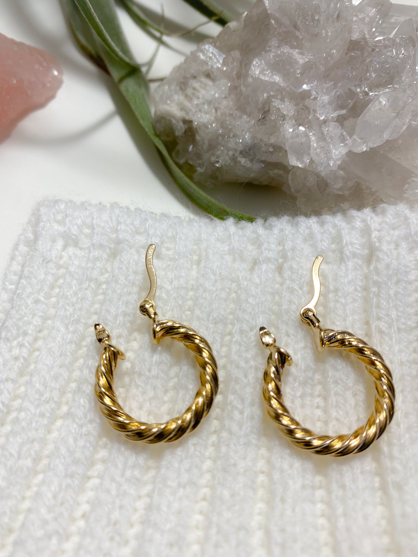 Twisted hoop earrings