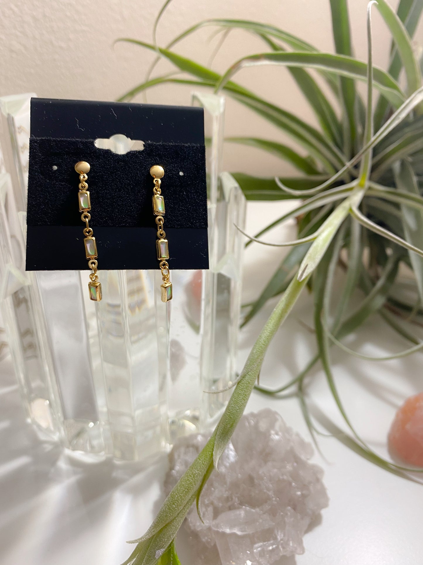 Opal drop earrings